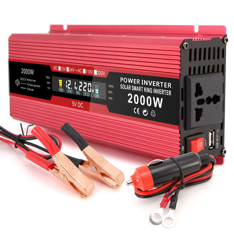 السيارات العاكس امدادات الطاقة تعديل شرط موجة DC12V 24V إلى 110V 220V 500W 1200W 2000W 3000W السيارات العاكس