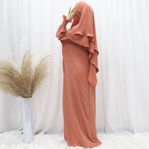 Set 2 Pezzi Abaya Modesta con Khimar per Ramadan Vestidos Hijab Overhead Burqa Abito Musulmano Arabo Copertura Completa - Product Image 6