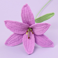 Handgemachte gestrickte Lily Pot Plant Mini Home Decoration Garn gestrickte künstliche Blume für Ostern Abschluss Muttertag