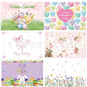 Holiday Backdrop Cloth 100x150cm Digital Printing Polyester Rectangle For Valentine's Day Easter Party Decorations - Product Image 5