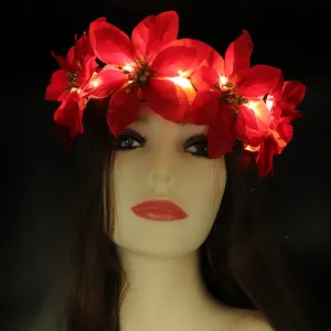 Party Supplies Light Up Led Flower Crowns New Year Christmas Cute Led Flower Headbands For Children