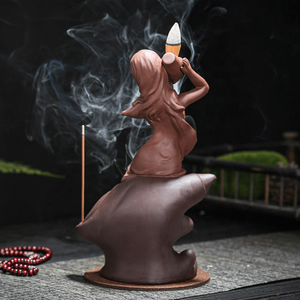 10*<span class=keywords><strong>14</strong></span>*21.5cm ragazza Sexy forma donna incensiere in ceramica grande riflusso incenso <span class=keywords><strong>Oud</strong></span> bruciatore cascata fontana di fumo - Product Image 6