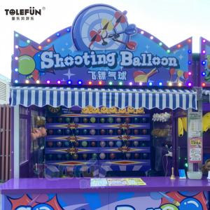 Tolefun Outdoor Carnival Booth Game Material PP Globo Blaster Soporte de suelo con Spin Tic Tac Toe y Fortune Prize Wheel - Product Image 2