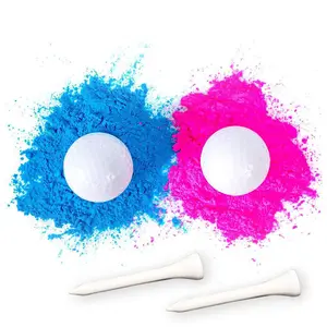 Cinsiyet Reveal futbol topu mavi pembe Holi toz bebek duş parti dekorasyon malzemeleri kiti % 100% biyolojik olarak parçalanabilir patlayan futbol
