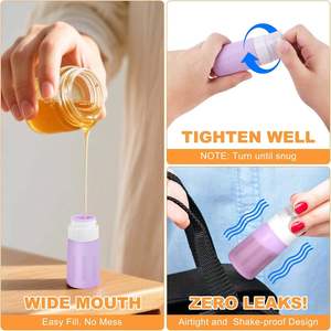 Botellas para apretar condimentos para salsas, contenedor <span class=keywords><strong>de</strong></span> aderezo para ensaladas a prueba <span class=keywords><strong>de</strong></span> fugas para llevar, botellas pequeñas <span class=keywords><strong>de</strong></span> silicona para apretar con cepillo - Product Image 2