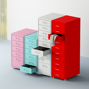 Ngăn Kéo Tủ 6 Tầng Cho Trẻ Em/Tủ Hồ Sơ Nhãn Thép 6 Ngăn Màu Đỏ Mỏng Dọc - Product Image 1