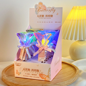 Barra de Piruleta de cola de pez brillante de 12 colores de alto valor de mariposa, caramelo gomoso suave, fruta dulce agria, Halal, certificada para la noche de los niños - Product Image 6