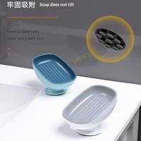 Support mural auto-drainant adhésif pour comptoir de salle de bain, porte-savon créatif simple à ventouse