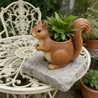 Pot de fleurs réaliste en résine en forme d'écureuil - Pot décoratif en forme d'animal de la forêt pour jardin, support fantaisie pour plantes succulentes pour terrasse