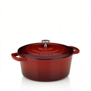 Kela Calido Roasting <b>Pan</b> Red Enamel <b>Cast</b> Iron With Lid For Oven Use - Product Image 2