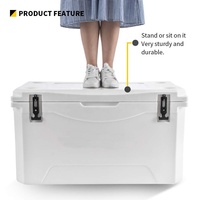 Glacière rigide professionnelle rotomoulée pour le camping, la pêche et les activités de plein air, 110L, grande glacière isotherme classique portable en LLDPE