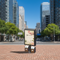 Letrero Luminoso LED Rectangular de Aluminio MXMY, Letrero Publicitario Mupi para Exteriores, Resistente al Agua, con Iluminación