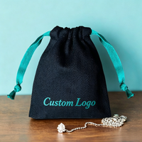 Sacs cadeaux personnalisés en coton et lin matelassés, écologiques, vintage, bio, avec cordon de serrage, pochettes à bijoux assorties