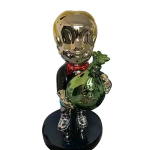 Esculturas de Resina de Lujo a Tamaño Real con Recubrimiento Electrolítico, Decoración Moderna para el Hogar, Estatuas de Fibra de Vidrio de Monopolio - Product Image 1