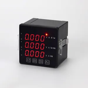 3 phases ac 1000v dc 4 led numérique multi panneau compteur 0 300v 400v 500v 10000v voltmètre ac 0-500v 220v et ampèremètre d'affichage à cristaux liquides