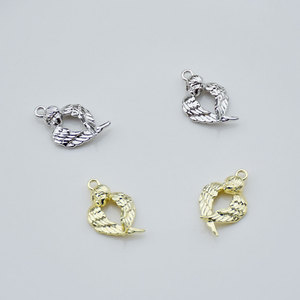 Pendentif en forme de cœur avec ailes d'ange, en alliage plaqué, pour la fabrication de boucles d'oreilles, accessoires de bijouterie GJ332 - Product Image 1