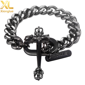 Cadena de Acero Inoxidable, Diseño de Joyería Permanente para Niñas y Mujeres, Brazalete de Eslabones Cubanos Clásico Occidental en Oro de 18k, Resistente al Deslustre - Product Image 3