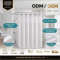 Rideau de douche WEIYIN de haute qualité, design de style européen, résistant à l'eau, motifs personnalisés, hôtel / appartement / salle de sport / camping