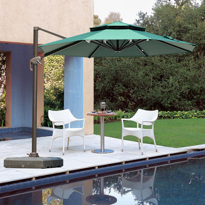 Modern Large Outdoor Collapsible Steel Pole UV Rain Protection <strong>Umbrella</strong> with Plastic <strong>Base</strong> for Beach Pool &amp; Garden Furniture - Product Image 3