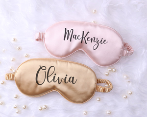 Uionen Personalized Satin Eye Mask for <b>Sleeping</b> Birthday Party Sleepover Gift Anniversary Customized Monogram Bachelorette Favor - Product Image 4