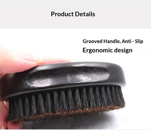 Cepillo de limpieza de cuello de madera de caucho premium con cerdas suaves de jabalí para peinado retro y cuidado de la barba - Product Image 6