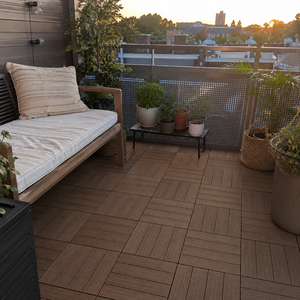 Dalles de sol WPC carrées modernes en relief 3D, texture réaliste, design emboîtable, imperméables, écologiques, pour extérieur, jardin, <span class=keywords><strong>parc</strong></span> - Product Image 6