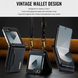Funda de cuero magnética desmontable DG MING 2 en 1 para <span class=keywords><strong>Samsung</strong></span> Galaxy Z Flip 7 FE 7 6 5 4 3, funda tipo billetera, tarjetero, funda para teléfono - Product Image 5
