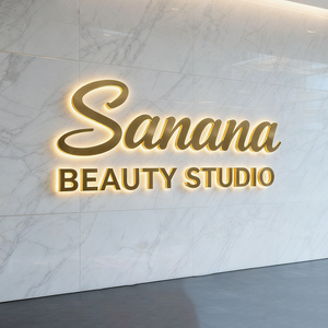 Letrero Comercial Personalizado de Metal Retroiluminado, Letras de Letrero Cortadas con Láser en 3D para Exteriores, Logotipo de Salón de Belleza LED - Product Image 3