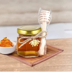 Vendita di Fabbrica: Barattoli in <span class=keywords><strong>Vetro</strong></span> Mason da 1,5 oz (45 ml) con Coperchi Dorati per Bomboniere - Product Image 1