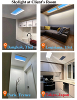 Tragaluz circular de sol artificial Ventana de imitación Cielo azul inteligente Panel de techo falso Luz LED