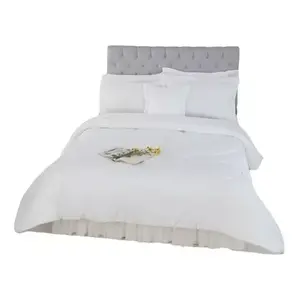 Parure de lit Liza blanche 1,8 m en coton avec housse de couette, draps et volants, pour toutes les saisons, usage domestique - Product Image 5