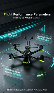 Black and Green 5-Inch 4K FPV <b>Drone</b> with Brushless Motors 6-Axis Gyro Remote Control for Freestyle Flight - Product Image 6