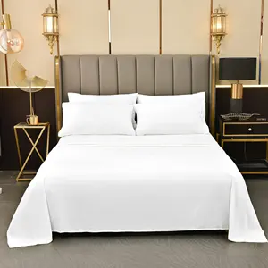 印花棉印花平板廉价床单床套床单100% 棉白色酒店单人床平板