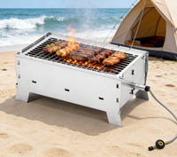 Barbecue pliable portable pour camping, cuisinière de camping extérieure, barbecue à gaz pour balcon, camping-car