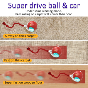 Balle interactive intelligente pour chat, jouet d'intérieur à roulement rapide sur tapis, avec sons et mouvements, pour stimuler le jeu de votre chat - Product Image 2