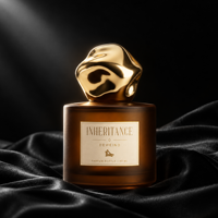 Flacon de parfum marron de 50 ml au design populaire, flacon de parfum rond de 30 ml et 100 ml avec emballage en boîte