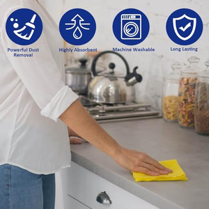 Serviettes de nettoyage efficaces, lavables, absorbantes, réutilisables, en microfibre pour la cuisine, les vaisselles, serviettes antibactériennes en microfibre - Product Image 3