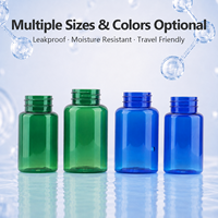 Bouteilles de pilules en PET de couleur personnalisée, contenants en plastique vides de 100 cc et 120 cc pour capsules, comprimés, vitamines, emballage de marque privée