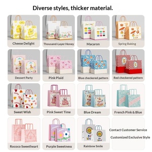 <span class=keywords><strong>Sac</strong></span> cadeau personnalisable en papier kraft biodégradable pour emballage alimentaire, gâteaux, desserts, plats à emporter, pâtisseries, avec logo imprimé - Product Image 2
