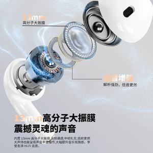 Auriculares inalámbricos Bluetooth Hyundai T02pro Tws 5.0 con diafragma de titanio para juegos y deportes - Product Image 2