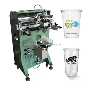 Impressora de logotipo da tela da impressão do caneca das copos plásticos descartáveis do café para a venda