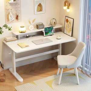Scrivania Lunga Minimalista Bianco Crema, Stile Moderno e Fresco, Scrivania per <span class=keywords><strong>Bambini</strong></span>, Arredamento Studio Minimalista Moderno - Product Image 4