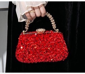 New Fashion Women's Evening Clutch Bag Square <strong>Sequin</strong> Chain Strap Magnetic Closure <strong>Handbag</strong> - Product Image 6