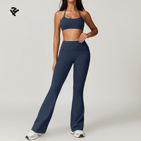 Fabricants de vêtements TTZ8791-3 soutien-gorge de sport personnalisé taille haute leggings larges évasés pour femmes ensembles de gym fitness yoga pour femmes