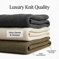 Winter Extra Lange Dicke Strickhose für Damen mit 38 Zoll Beinlänge, Formelle Hochtaillierte Gerippte Gerade Strickhose nach Maß