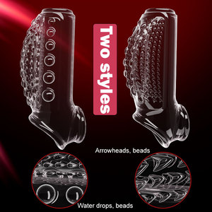 Wholesale Reusable Crystal Long Time Spray Penis Sex Toy <strong>Cock</strong> <strong>Sleeves</strong> Condom Reusable Silicone Penis <strong>Sleeve</strong> for Men - Product Image 5