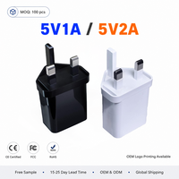 Chargeur mural USB 10W à prise britannique 3 broches certifié UKCA, avec protection OVP 5V 2A – Vente en gros à chaud