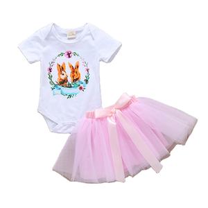 Vêtements pour enfants, combinaisons pour bébés, vêtements d'école pour filles, combinaisons en coton avec robes en dentelle, vente en gros en Chine - Product Image 1