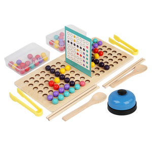 Campos de batalla de madera con <span class=keywords><strong>juego</strong></span> de cuentas para niños Kindergarten Educación temprana Rompecabezas Color Cognición Montessori Juguetes - Product Image 5