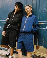 Fabricants de vêtements sur mesure Survêtements Veste coupe-vent d'été en nylon Ensemble court polo à manches longues avec fermeture éclair Ensemble polo et short